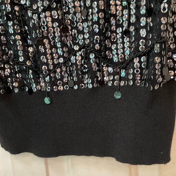 XXI Sequin Sweater Vest, Black, Size L, Great Shape - Picture 5 of 9